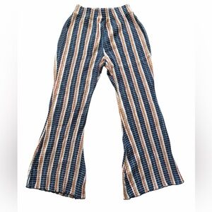 Free People Fine Line Flare Pants XS Boho Striped High Rise Wide Leg Pull On